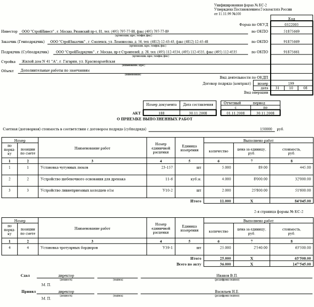 Форма КС-2