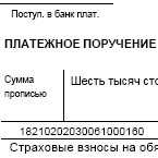 Образец платежного поручения (налог)